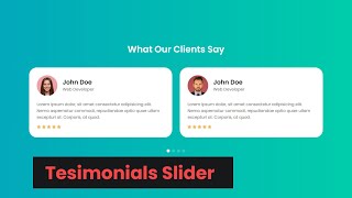 Testimonials Slider using Html Css amp Swiper Js [upl. by Enirahtac396]