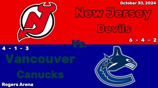 New Jersey Devils vs Vancouver Canucks  October 30 2024  All Goals [upl. by Trub]