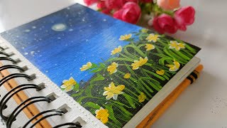 Mysterious Moonlit Flowers  Acrylic Painting Tutorial😱 [upl. by Oos123]