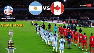 Argentina Vs Canada  Semi Final Copa America 2024  Full Match All Goals  Realistic PES Gameplay [upl. by Athenian]