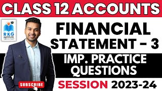 Important Questions  Financial Statements of a Company  3  Class 12  Accounts  CA Parag Gupta [upl. by Pietrek213]