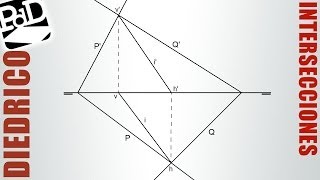 Intersección entre dos planos en Sistema Diédrico [upl. by Yatnuahc]