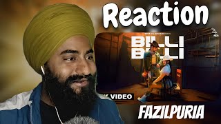 Reaction FAZILPURIA  Billi Billi Official Video Jaani  Manisha Sharma  B2gether Pros [upl. by Divod]