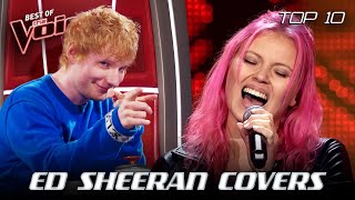 The best ED SHEERAN Blind Auditions on The Voice  Top 10 [upl. by Winthorpe]