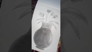 Flower pot drawing pencil shading trending drawing [upl. by Kcirdef33]