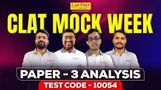 Complete Paper 3 Analysis of CLAT Mock Week  CLAT 2024 [upl. by Ecydnak]