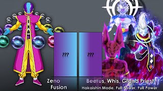 Zeno Vs BeerusWhis amp Grand Priest Power Level [upl. by Sitoel]