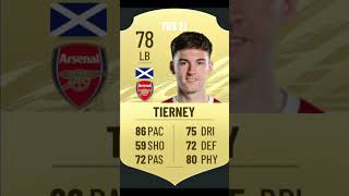 Every Kieran Tierney FIFAFC card tierneyfootballerfifafypシ゚viralarsenalscotland mashup [upl. by Soisatsana]