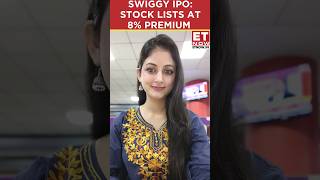 ET NOW  Swiggy IPO Listing Stock Trades In Green Post Positive Debut Check Details shorts [upl. by Assyle801]