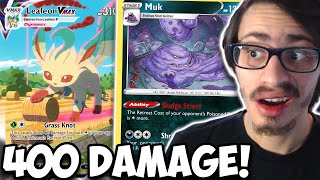 400 DAMAGE With Leafeon VMAXMuk Take Easy OHKOs Now Brilliant Stars PTCGO [upl. by Luamaj]