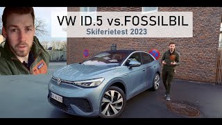 Fossilbil vs elbil på skitur  VW ID5 4K [upl. by Schmitt]