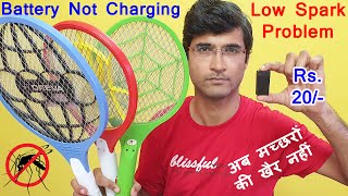 Mosquito Bat Repair  Battery Change and Low Spark  Mosquito Racket Not Working [upl. by Jenkel]