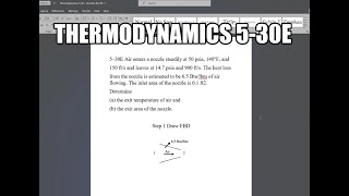 Thermodynamics 530E Air enters a nozzle steadily at 50 psia 140°F and 150 fts and leaves at [upl. by Anelad]