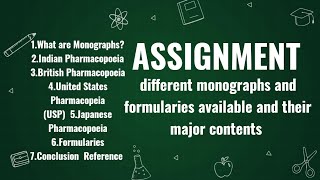 different monographs and formularies available and their major contents assignment Chemistrydpharma [upl. by Dedra]