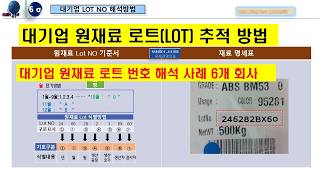 대기업 원재료 로트 번호 식별순위 원재료 로트 추적 기준서6개 대기업 원재료 LOT NO 기준서 및 로트 번호 순서로트번호 해설 사례SQ 인증마크5스타 [upl. by Russian]