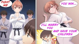 Manga Dub I saved the Judo girl but then she challenged me so I beat her RomCom [upl. by Aneehsram]