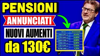 ULTIMORA PENSIONI ❗️ANNUNCIATI NUOVI AUMENTI FINO a 130€ nel 2024 👉 ECCO CHI LI AVRÀ SUBITO 📊💶 [upl. by Radley]