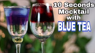 How to make Mocktail With Butterfly Pea  Egyptian Hibiscus Tea  Blue Pea  Blue Herbal Tea [upl. by Dlanod]