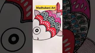 Trying Madhubani Art First Time  Fish Madhubani Art  art [upl. by Sugden]