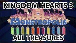 KH3 Monstropolis  All Treasures [upl. by Earas]