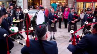 Christmas Bagpipe Music Perth Perthshire Scotland [upl. by Orfurd]