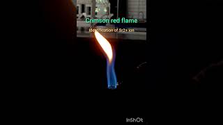 Flame test for strontium Identification of Sr2 ion crimson red flame  Cation test [upl. by Ardnuahsal422]