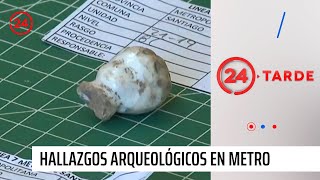 Primeros hallazgos arqueológicos en construcción de Línea 7 de Metro  24 Horas TVN Chile [upl. by Skurnik]