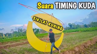 Layangan SIKILAT KUNING Oleng Balap Pita 3cm Suara TIMING KUDA [upl. by Hach]