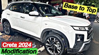 Creta 2024 Base to Top Modification with Price✅E to SX Modified  GrillDRL18inch Alloys✅ [upl. by Gillespie]