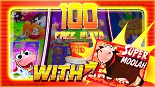 100 SUPER MOOLAH FREE GAMES on JOURNEY To Planet Moolah CASINO SLOTS [upl. by Etteb]