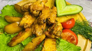 Cooking chicken legs stewed in tomato sausПриготопить крылышки в соусеTovuq qanotchalari sousda😋 [upl. by Horodko]