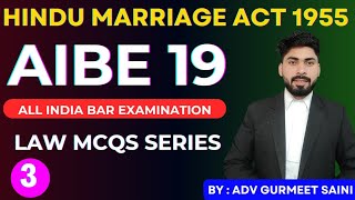 AIBE 19  Hindu Marriage Act 1955  Family Law MCQs  HMA 1955  Sapinda Relationship [upl. by Amadus]