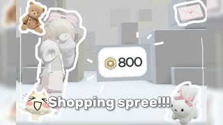 800 robux shopping spree  ⊰🍥•ˊ [upl. by Helbonnas]