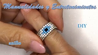 DIY  Anillo Ojo Turco de la suerte 🧿🧿🧿 [upl. by Keily]