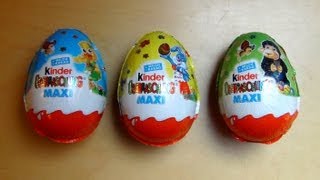 3 Kinder Surprise Maxi Eggs Unboxing Easter Edition [upl. by Eninnej]