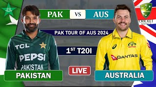 PAKISTAN vs AUSTRALIA 1st T20 MATCH LIVE SCORES  AUS vs PAK MATCH LIVE COMMENTARY  PAK BAT [upl. by Maxama]