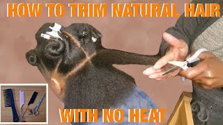 HOW TO TRIM NATURAL HAIR WITH NO HEAT Peoples Digest [upl. by Yejus]