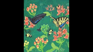 Bee and Butterfly in acrylic [upl. by Ettennor580]