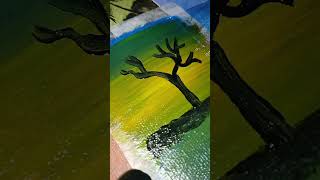 1 Canvas 12 scenery 😱 easy way painting ideas 💡 easy artwork tutorial acrylic painting on canvas [upl. by Caughey253]