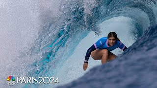 Caroline Marks John John Florence lead USAs flawless surfing start  Paris Olympics  NBC Sports [upl. by Dallman704]