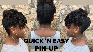 Quick N Easy PinUp  4C Natural Hairstyle As Told By Her [upl. by Kenric]