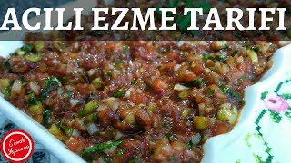 Lokanta Usulu Acılı Ezme Salatası TarifiMeze Tarifleri [upl. by Aciretehs]