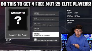 DO THIS TO GET 4 FREE ELITE PLAYERS TO START MADDEN 25 ULTIMATE TEAM [upl. by Epillihp]