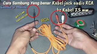 cara sambung kabel bekas Jack audio RCA ke jack audio aux 35 mm richichannel86 [upl. by Mueller165]