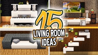 Minecraft  15 Modern Living Room Build Hack and Ideas [upl. by Clothilde]