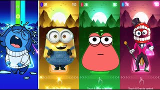 Inside out 2 Sadness 🆚 Mega Minions🆚 Pou Fera 🆚 Digital Circus Who Is Best🎯 in Tiles Hop EDM Rush [upl. by Zandt116]