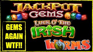 Jackpot Gems Luck O Irish  Worms amp More SLOTS UK Betfred FOBT [upl. by Otrebcire]