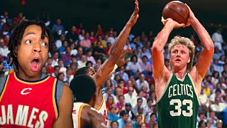 LEBRON SUPERFAN REACTS to LARRY BIRD GREATEST MOMENTS [upl. by Tnomyar]