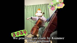 Mom and Tocchi practiced an etude by Kummer The Cello Method by APiatti [upl. by Ethben]