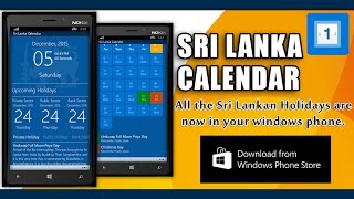 Sri Lanka Calendar Windows Phone App  Overview Demo [upl. by Unity]